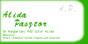 alida pasztor business card